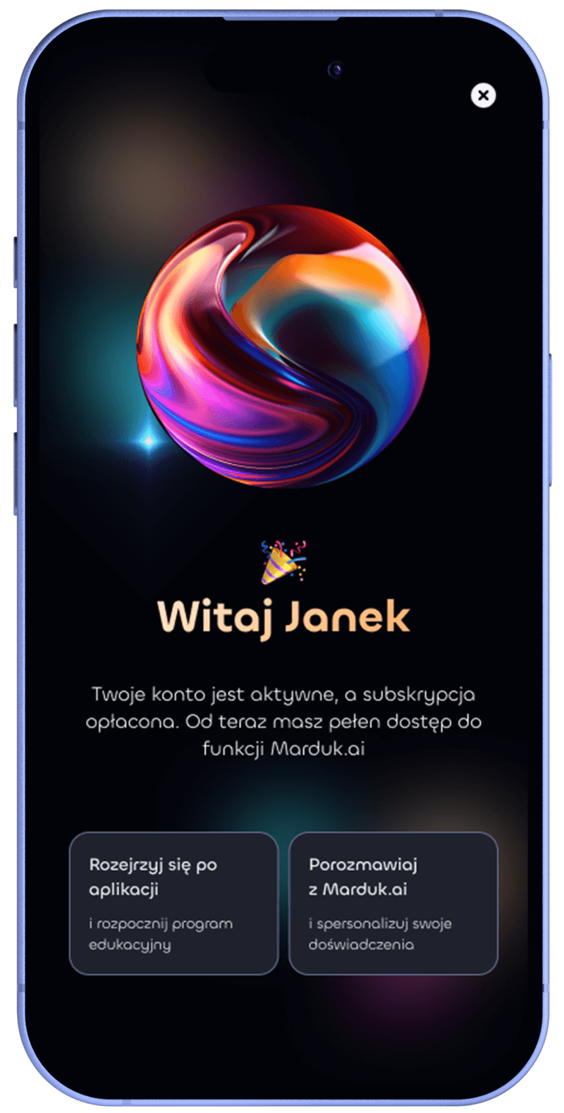 Marduk.ai - Mobile app interface with AI assistant
